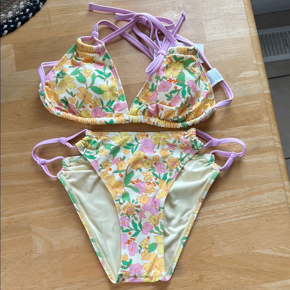 Cupshe Yellow and Pink Bikini Size M